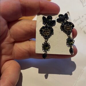 Ayala Bar black beaded multicolored post earrings- excellent preowned condition